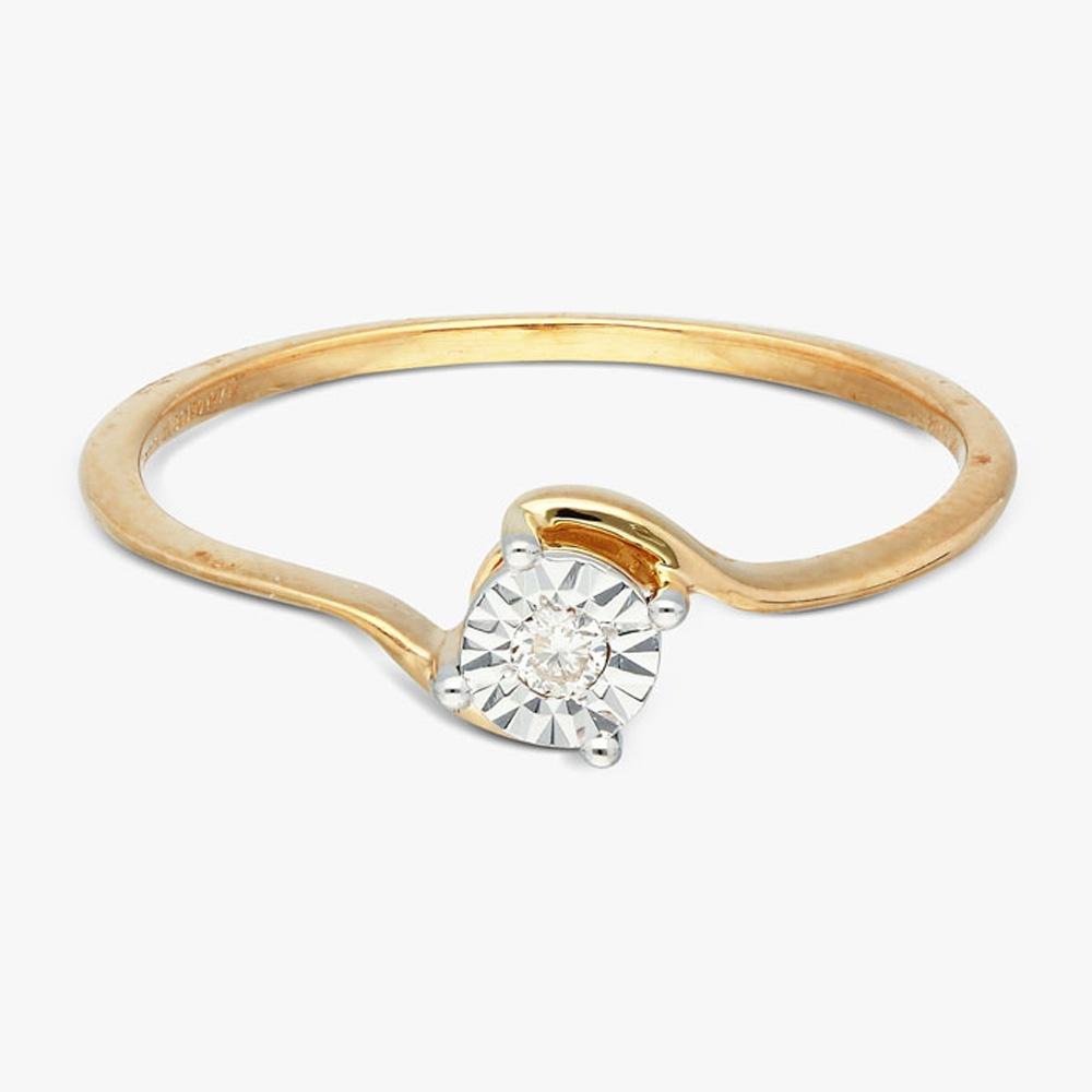 Buy Two Tone Plated Round Design 14Kt Gold & Diamond Ring For Women