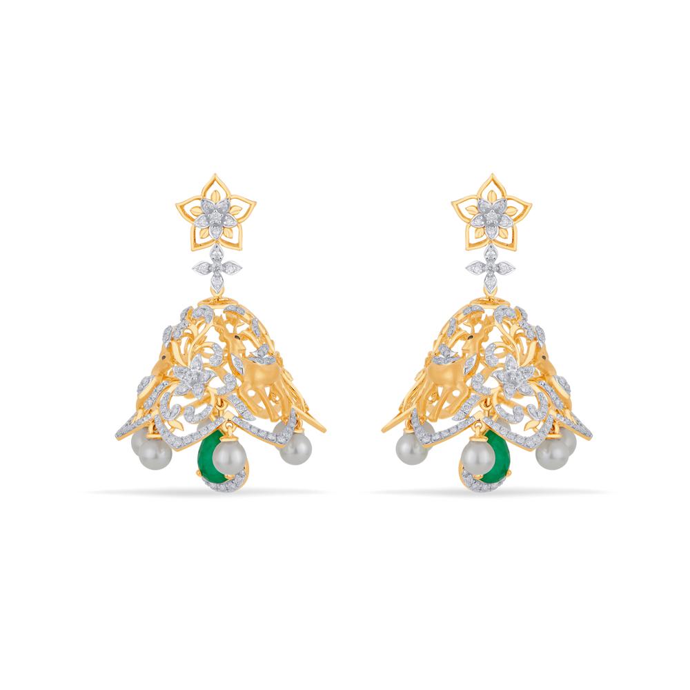 Buy 18 Karat Gold & Diamond Earrings