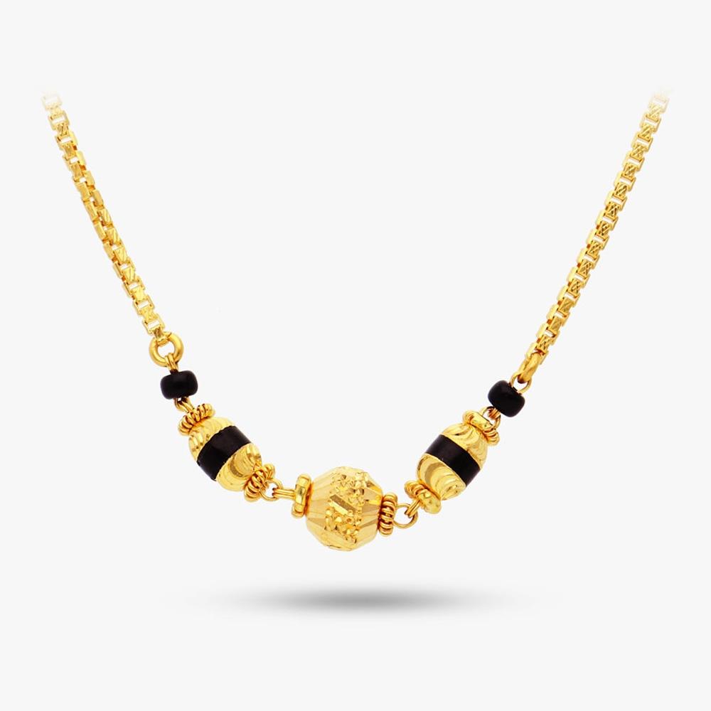 Yellow Gold Finish Round Design 22Kt Gold Mangalsutra | Gold ...