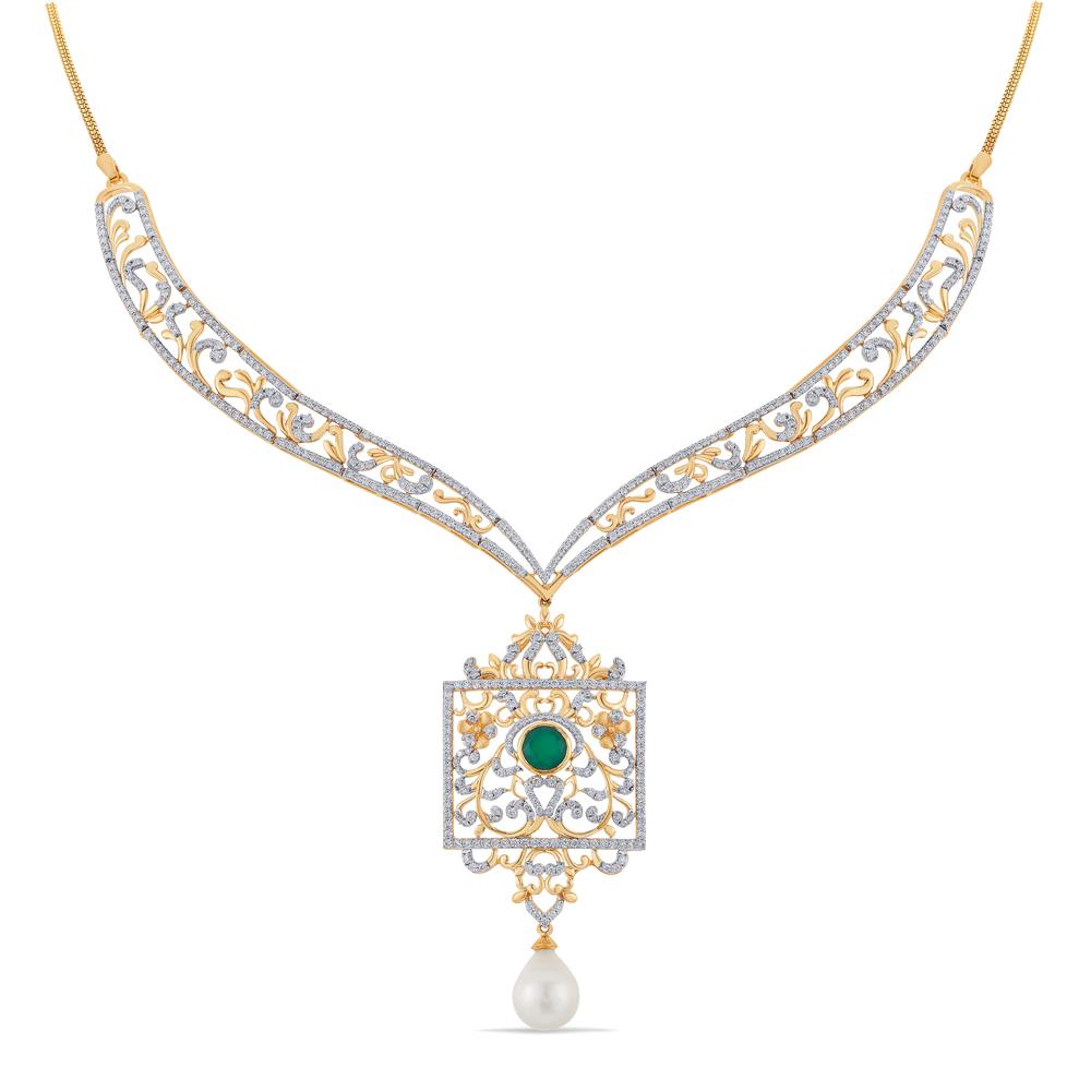 Buy 14 Karat Gold & Diamond Necklace