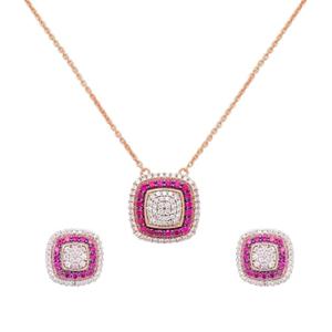 Buy 18 Karat Gold & Diamond Pendant Set