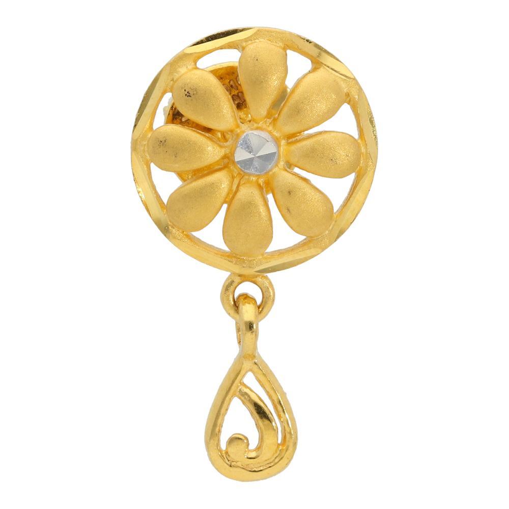 Buy Floral Design 22Kt Gold Pendant Set