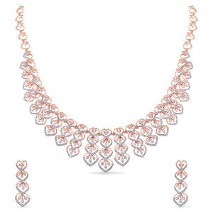 Buy 18 Karat Gold & Diamond Necklace Set