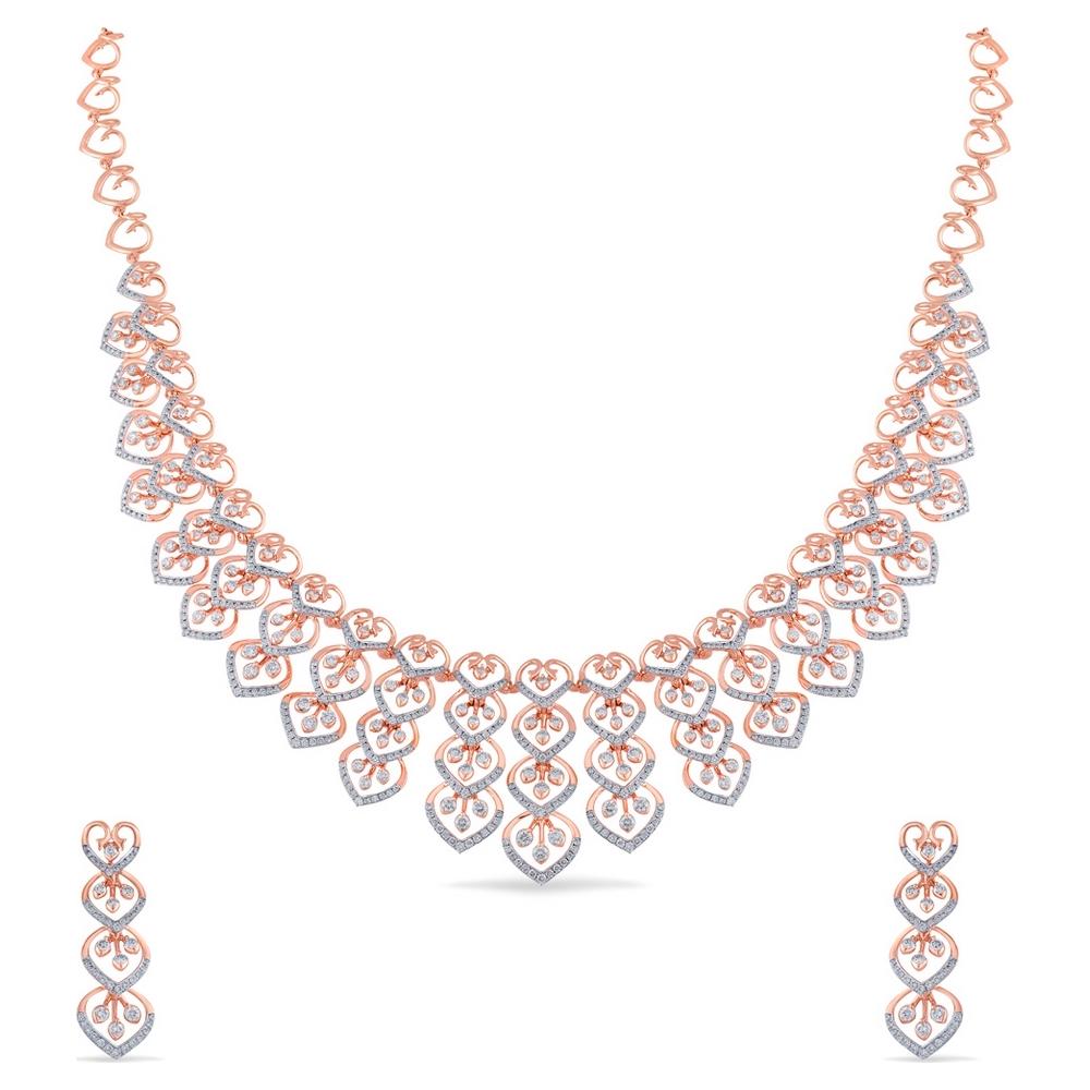 Buy 18KT Gold & Diamond Necklace Set