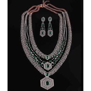 Buy 18 Karat Gold & Diamond Necklace Set