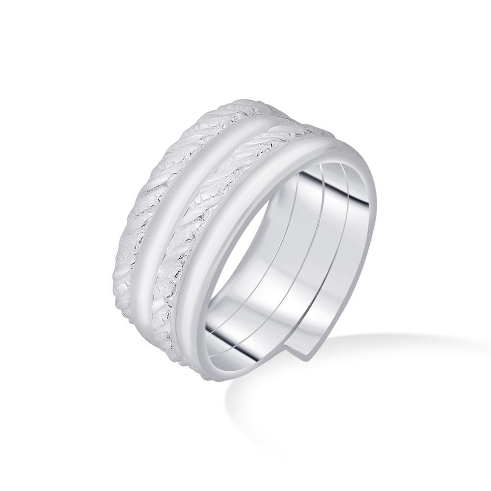 Buy Striated Silver Toe Ring