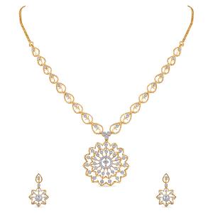 Buy 14 Karat Gold & Diamond Necklace Set