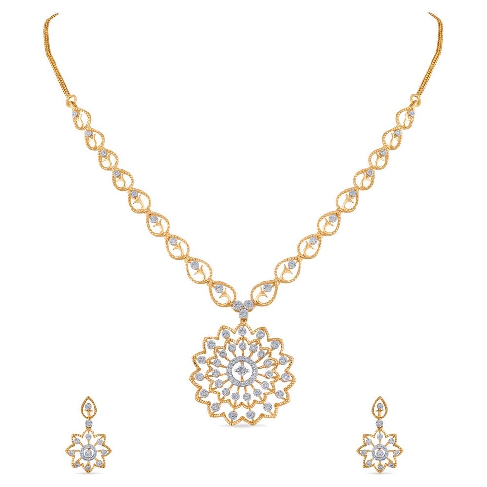 Buy 14KT Gold & Diamond Necklace Set