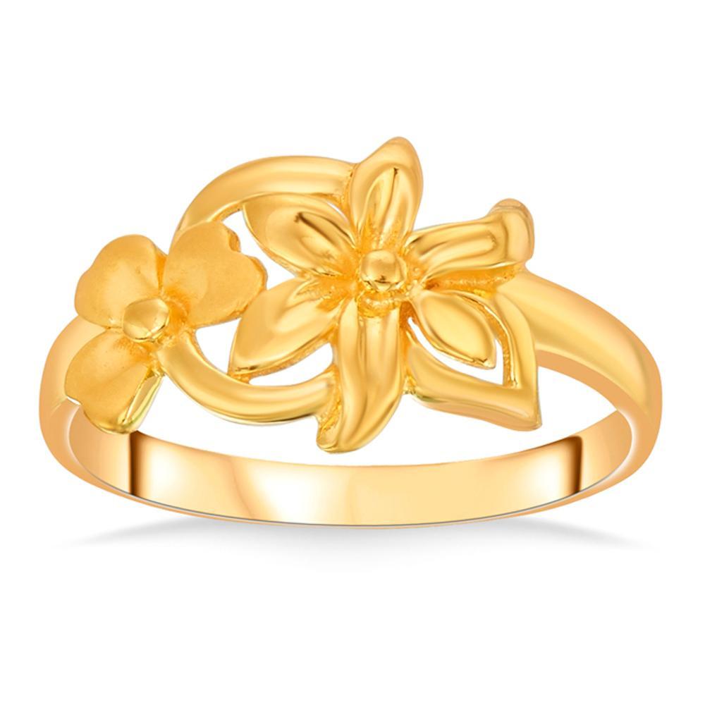 Buy Dual Floral Gold Ring
