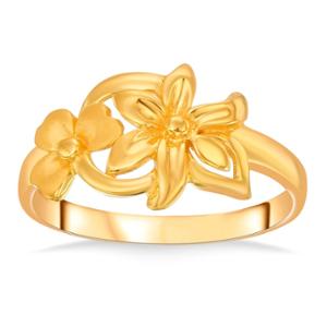 Buy Dual Floral Gold Ring