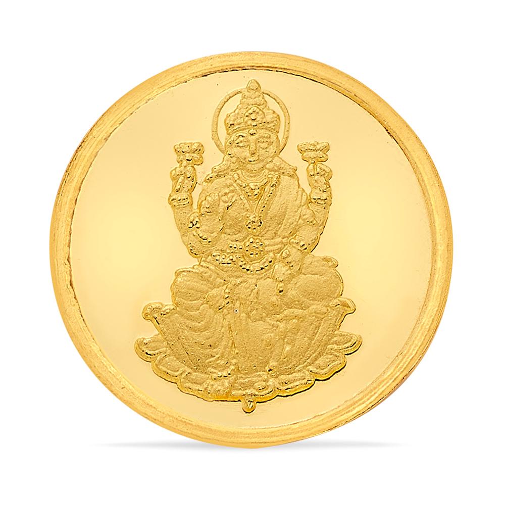 Buy 24 Karat Yellow Finish 2 Grams Goddess Laxmi Gold Coin