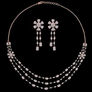Buy 18 Karat Gold & Diamond Necklace Set