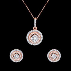 Buy 18 Karat Gold & Diamond Pendant Set