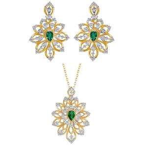 Buy 14 Karat Gold & Diamond Pendant Set