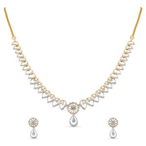 Buy 18 Karat Gold & Diamond Necklace Set
