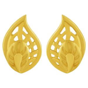 Buy 22 Karat Gold Intricate Leaf Earrings