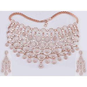 Buy 18 Karat Gold & Diamond Necklace Set