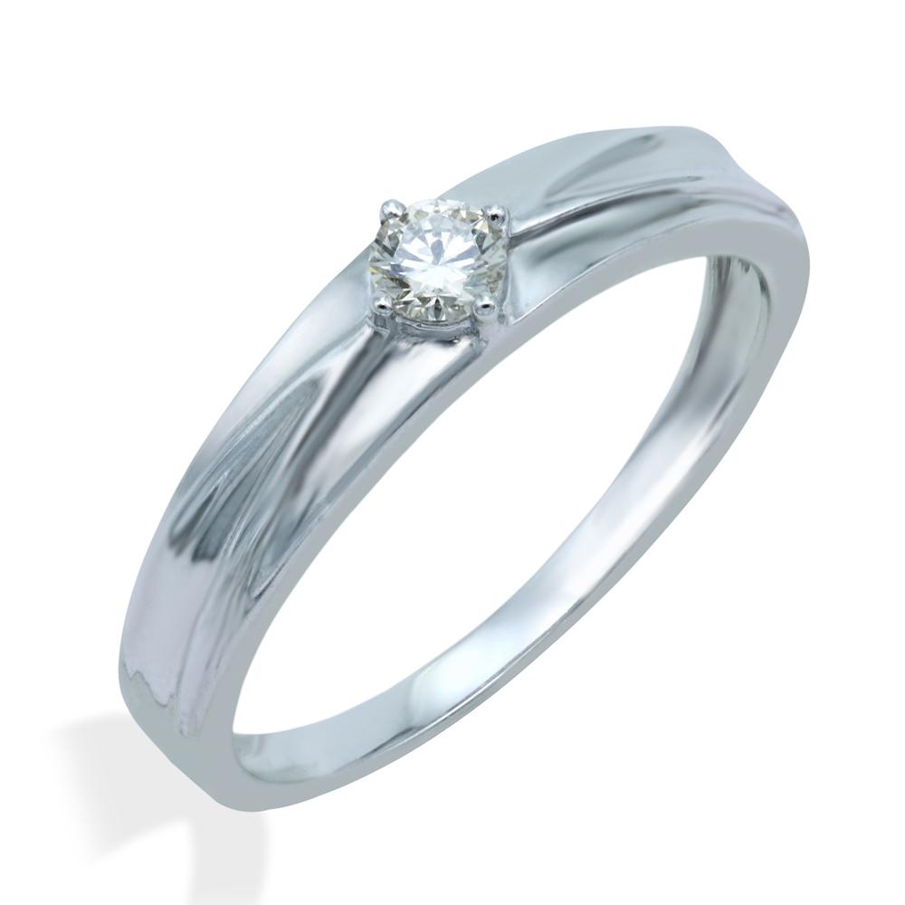 Buy Rhodium Plated Round Design 14Kt Gold & Diamond Ring