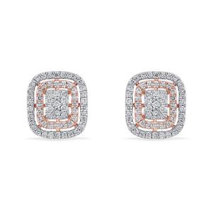 Buy Frame Cluster Studs Gold & Diamond Earrings