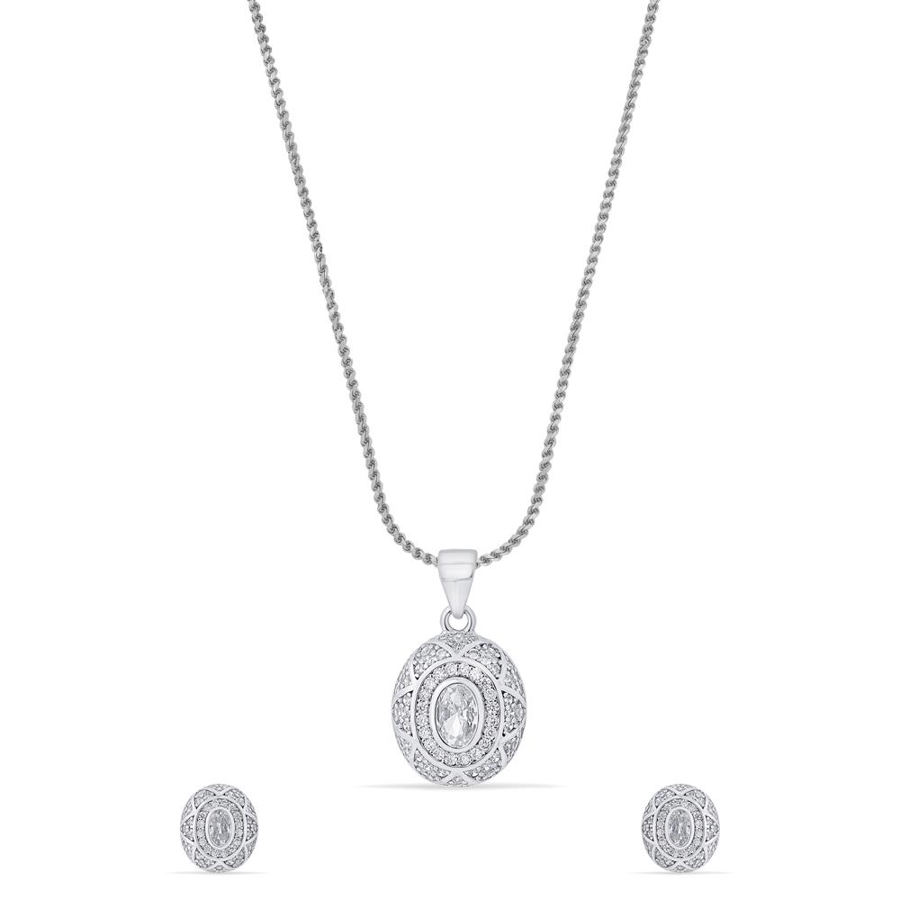 Buy 925 Purity Silver Pendant Set