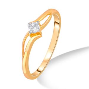 Buy Bypass Gold Ring with Single Stone Setting