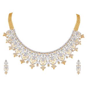 Buy 14 Karat Gold & Diamond Necklace Set