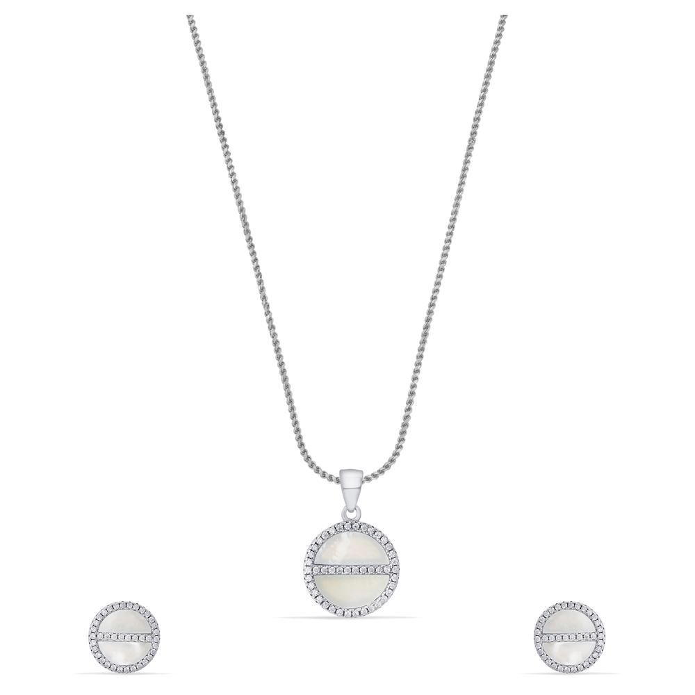 Buy 925 Purity Silver Pendant Set