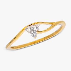 Buy Two Tone Plated Triangle Design 14Kt Gold & Diamond Ring For Women