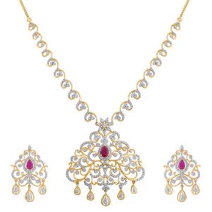Buy Roopmani Varalakshmi Diamond Necklace Set