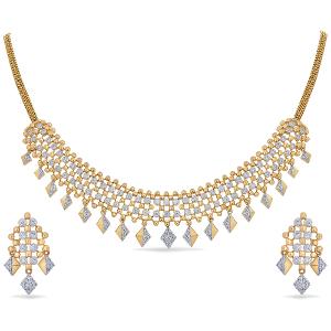 Buy 14 Karat Gold & Diamond Necklace Set