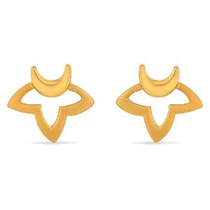 Buy Star & Moon Gold Kids 18 Kt Earrings