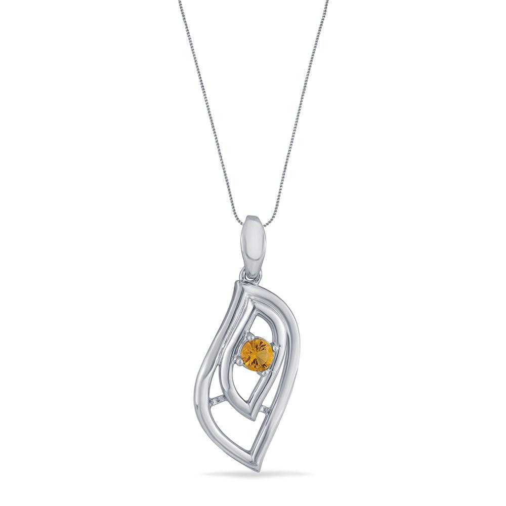 Buy Citrine Bloom Silver Pendant