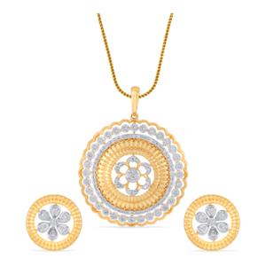 Buy 14 Karat Gold & Diamond Pendant Set