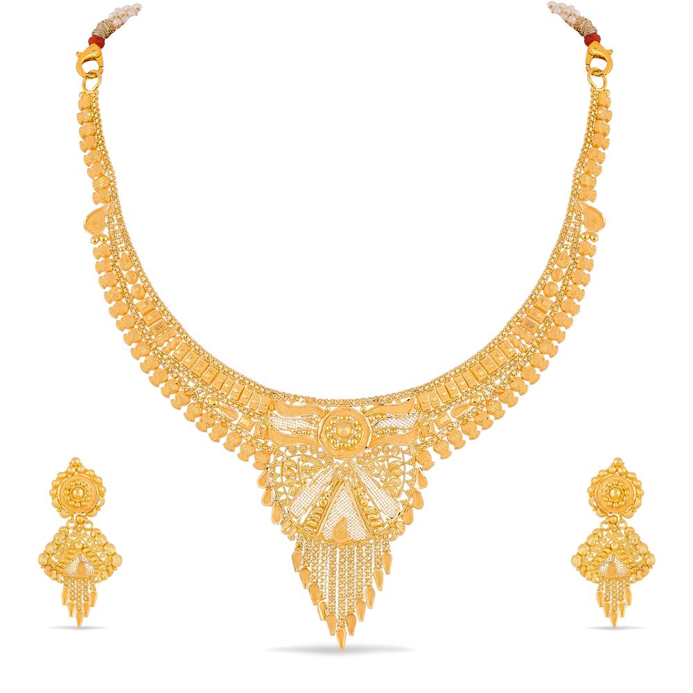 Buy 18 Karat Gold Necklace Set