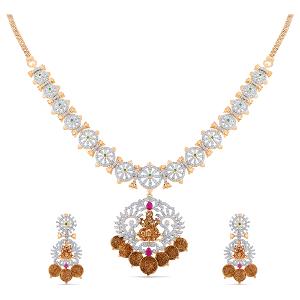 Buy 14 Karat Gold & Diamond Necklace Set