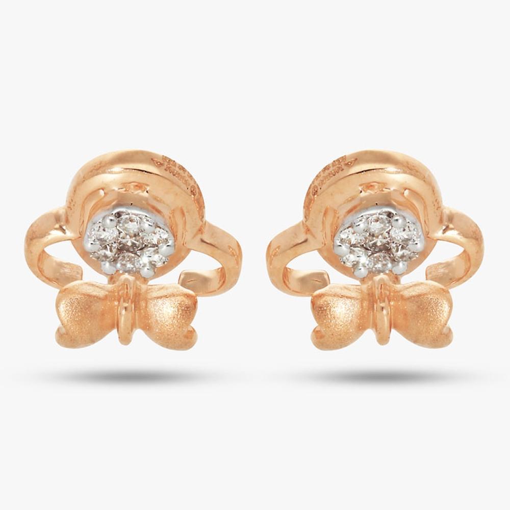 Buy Floral Design 14 Kt Gold & Diamond Pendant Set