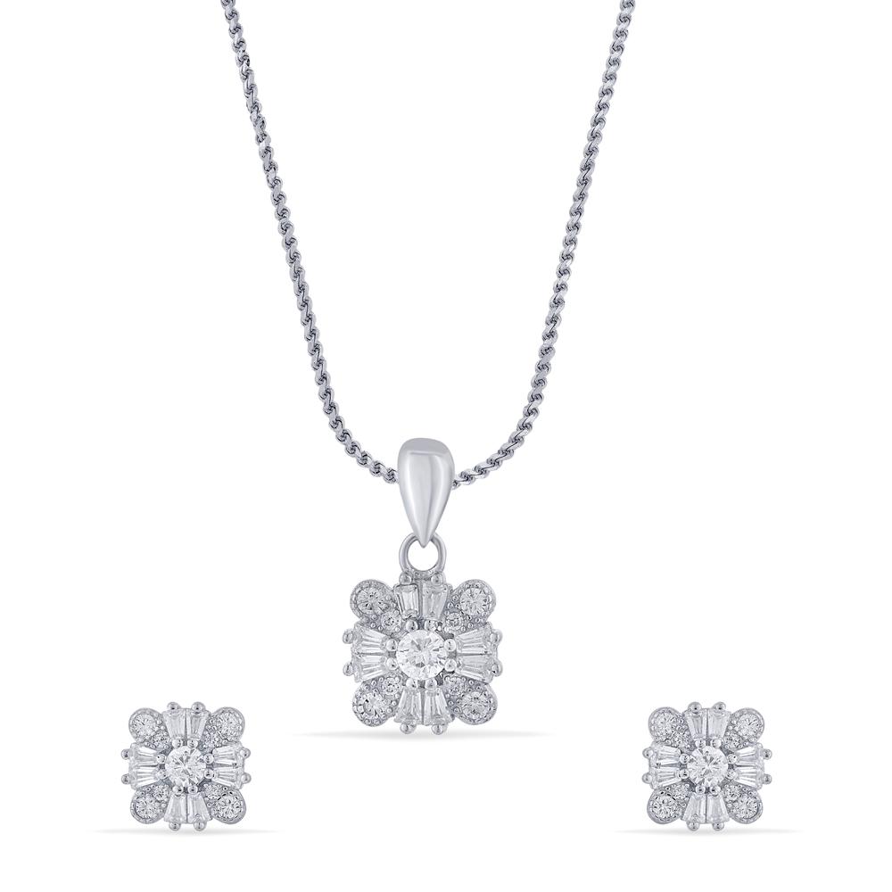 Buy 925 Purity Silver Pendant Set