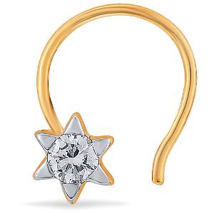Buy 18 Karat Gold & Diamond Nose Pin