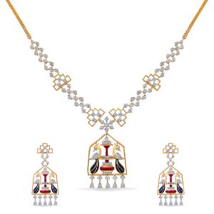 Buy 14 Karat Gold & Diamond Necklace Set