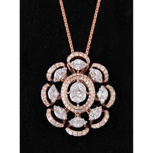 Buy 18 Karat Gold & Diamond Pendant Set