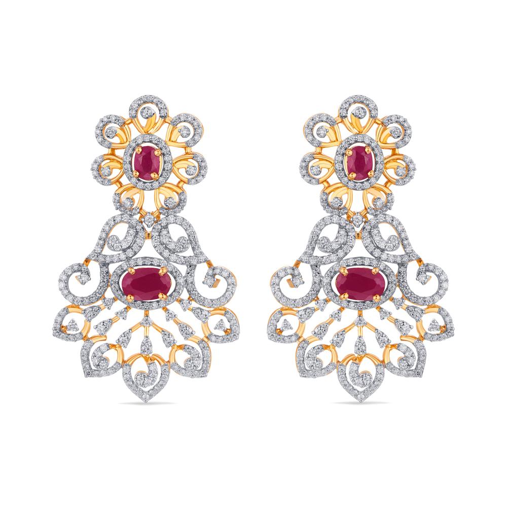 Buy 18 Karat Gold & Diamond Earrings