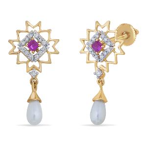 Buy 14 Karat Gold & Diamond Earrings