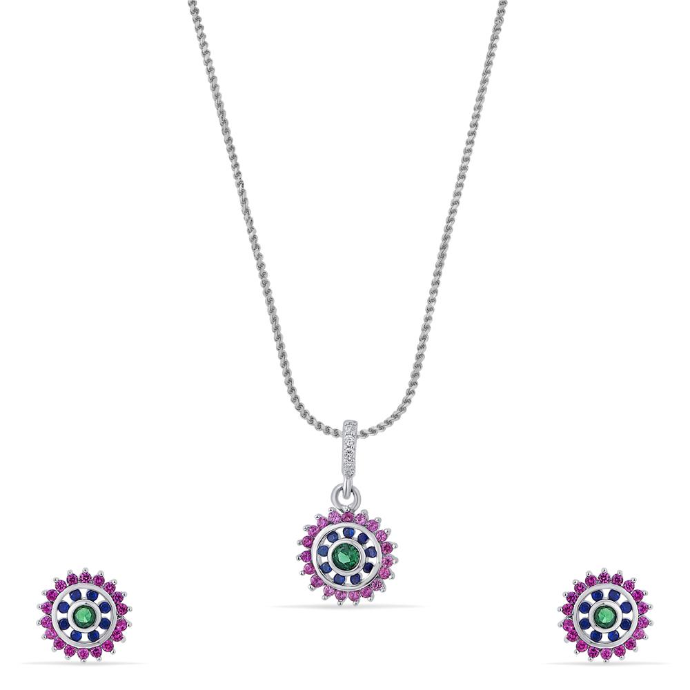 Buy 925 Purity Silver Pendant Set
