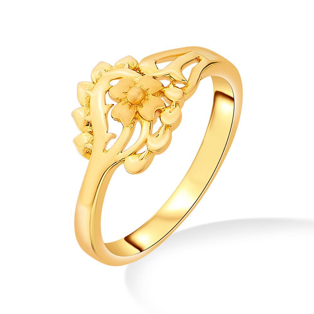 Buy Sculpted Flower Gold Ring