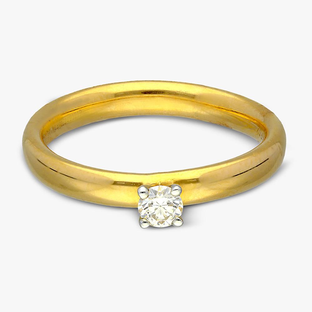 Buy Two Tone Plated Round Design 14Kt Gold & Diamond Ring For Women