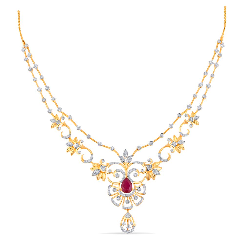 Buy 18 Karat Gold & Diamond Necklace