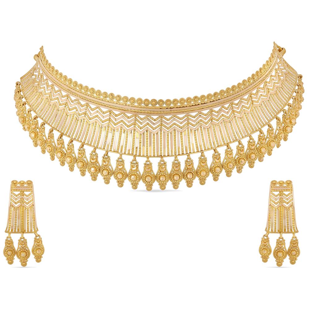 22 Karat Gold Necklace Set | Gold - Reliance Jewels