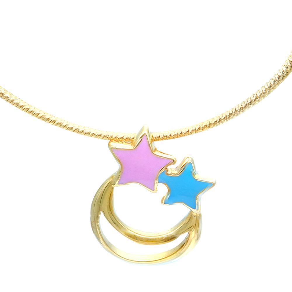Buy Star & Moon Gold Kids 18 Kt Pendant