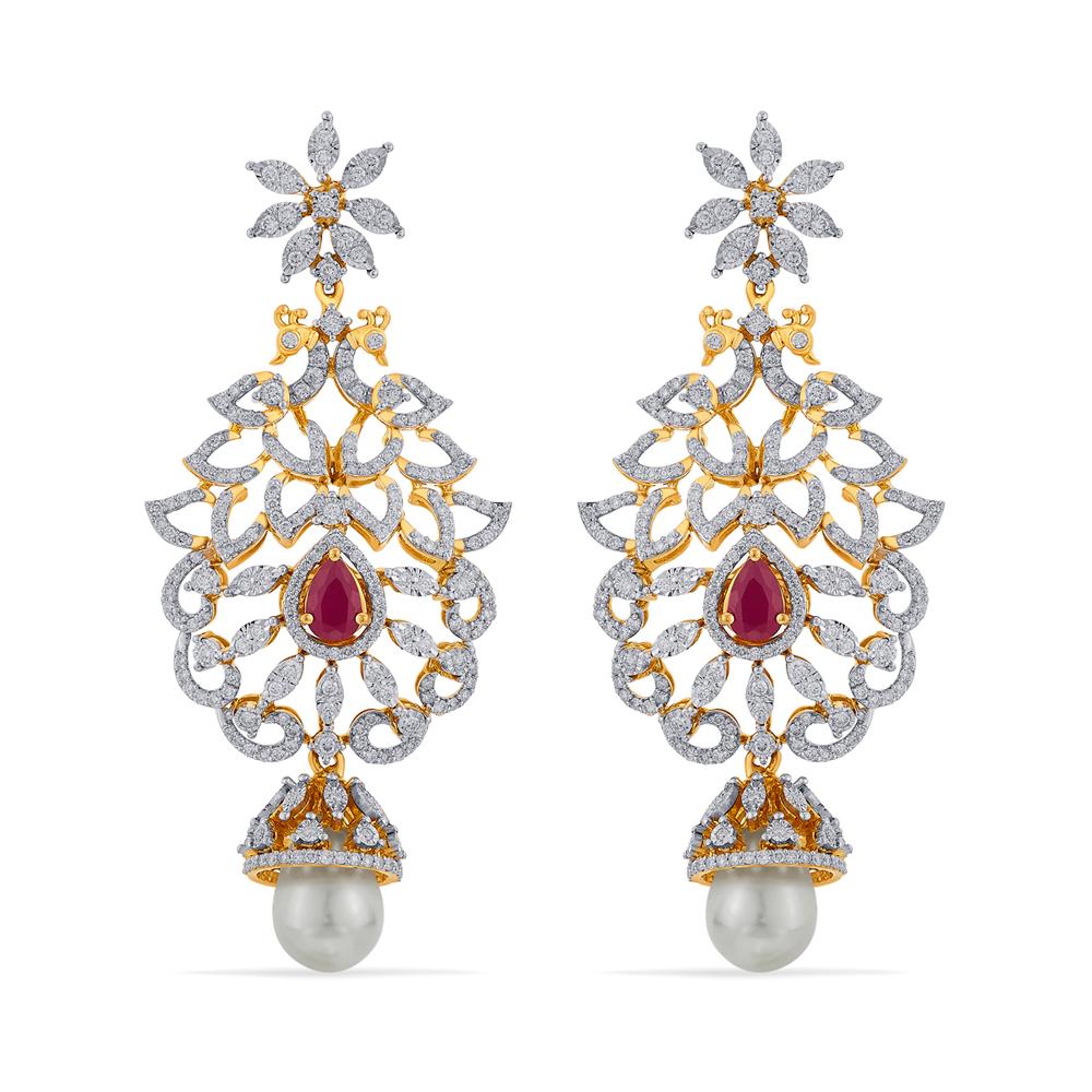 Buy 18 Karat Gold & Diamond Earrings