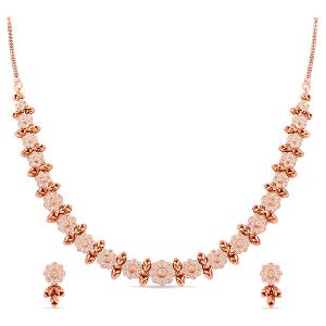 Buy 18 Karat Gold & Diamond Necklace Set